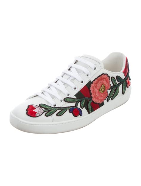 gucci ace floral shoes